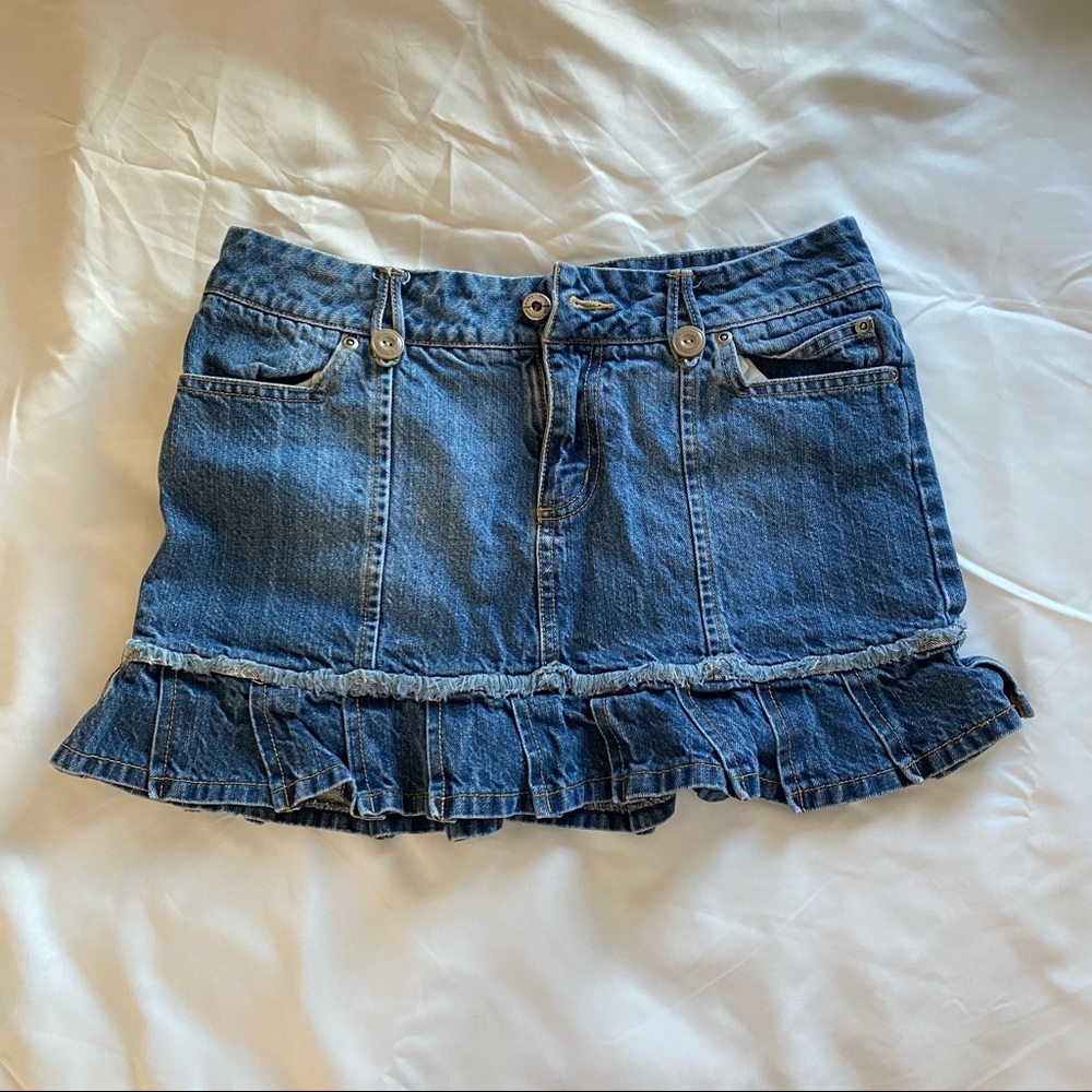 element denim pleated skirt